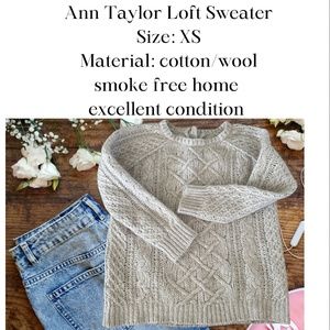 Ann Taylor Loft Sweater Khaki/Beige/Cream Classy XS
